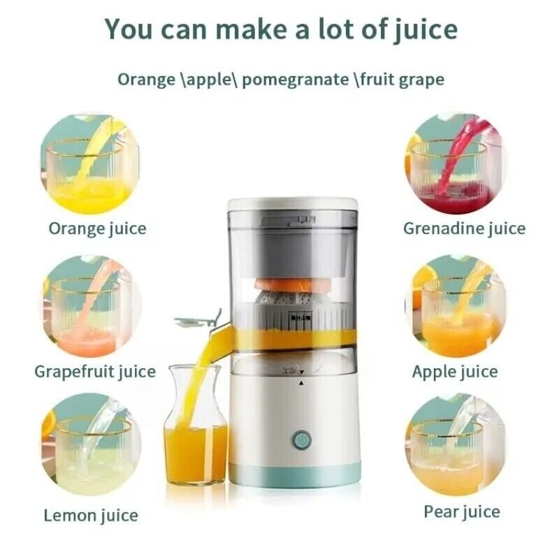 Electric Fruit Juicer Squeezer - Portable Wireless Machine For Orange Lemon USA Electric Fruit Juicer Squeezer - Portable Wireless Machine For Orange Lemon USA