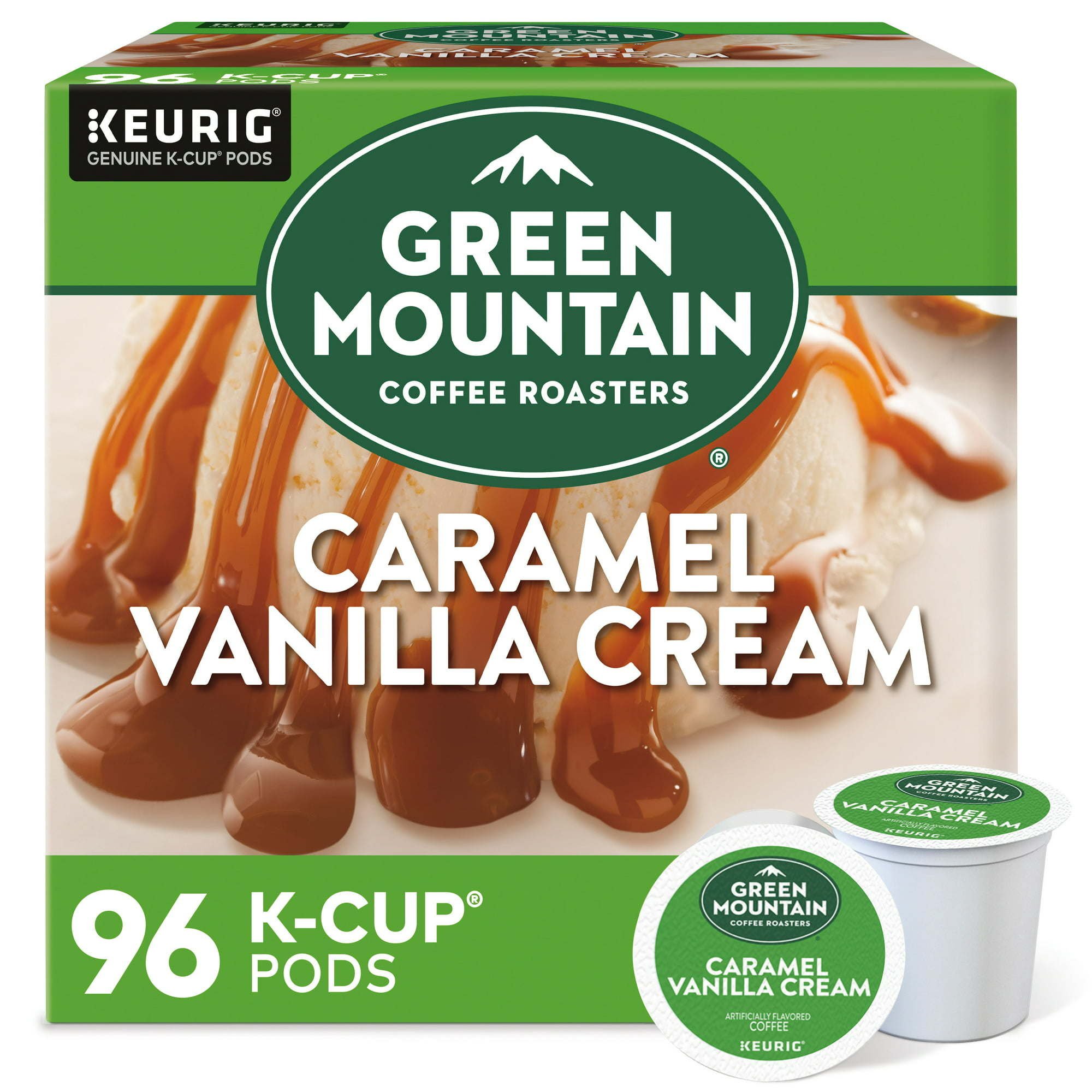 Green Mountain Coffee Roasters Caramel Vanilla Cream, Single Serve Keurig K-Cup Pods, Light Roast, 96 Count Green Mountain Coffee Roasters Caramel Vanilla Cream, Single Serve Keurig K-Cup Pods, Light Roast, 96 Count