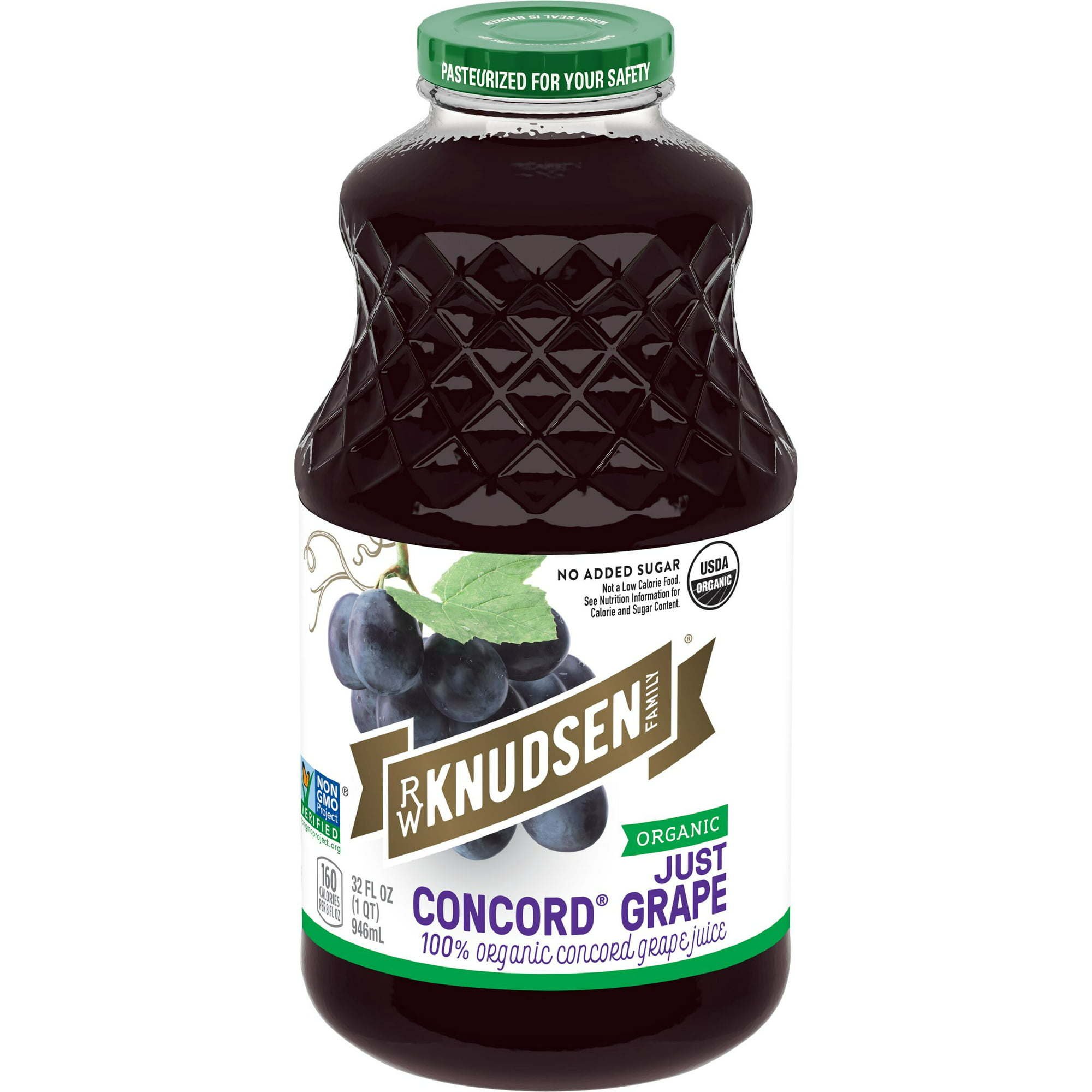 R.W. Knudsen Family Organic Just Concord Grape Juice, 100% Juice, 32 oz, Glass Bottle R.W. Knudsen Family Organic Just Concord Grape Juice, 100% Juice, 32 oz, Glass Bottle